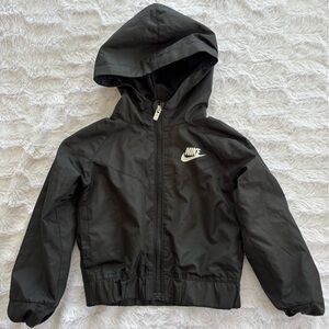 Nike Kids Black Raincoat Windbreaker with Hood